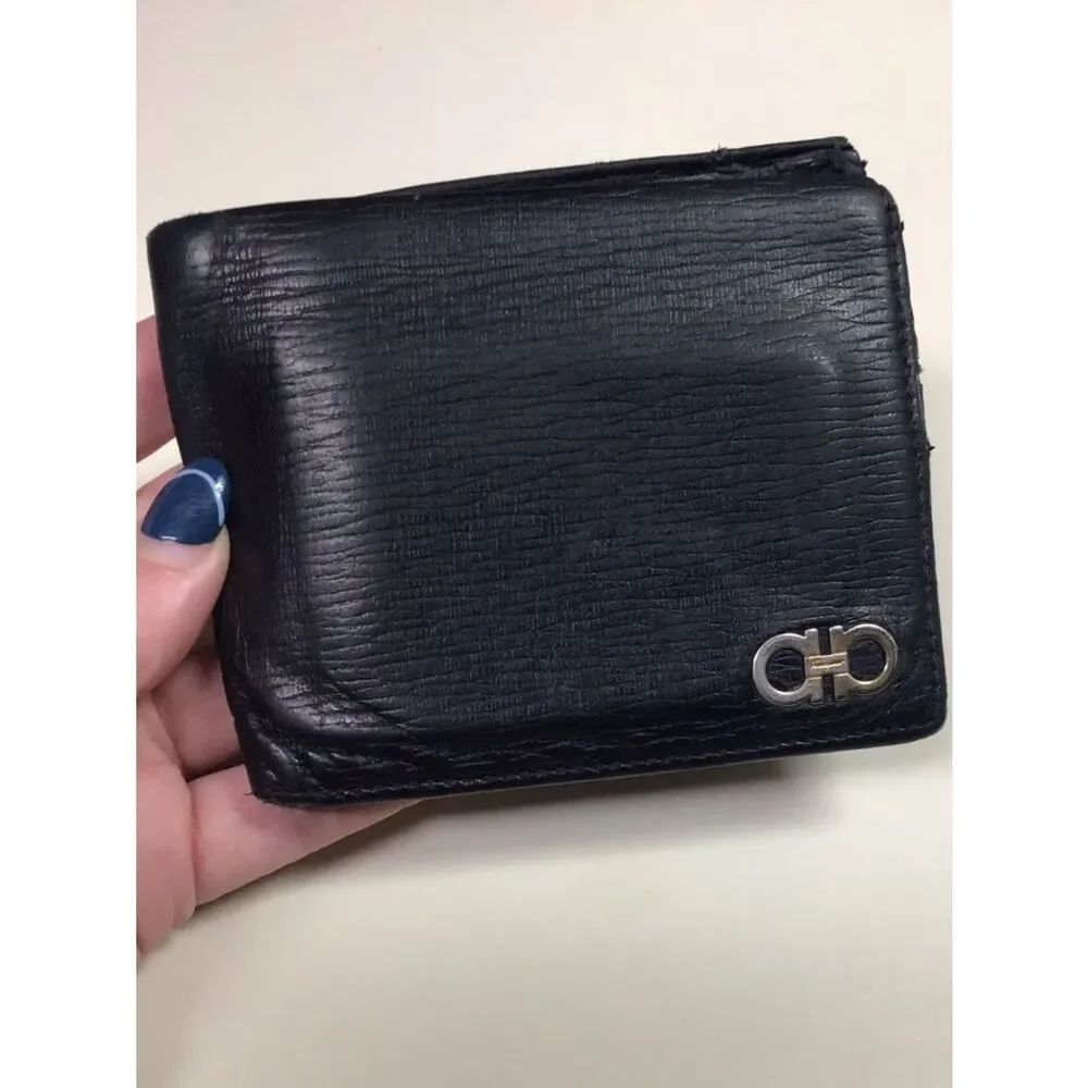 authentic Salvatore Ferragamo Gancini Bifold Wallet